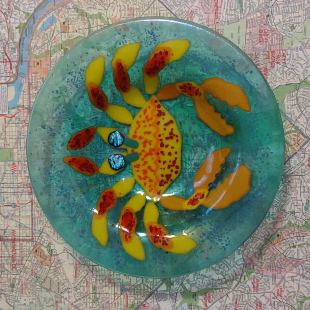 Darcy Abbott Fused Glass Crab Bowl